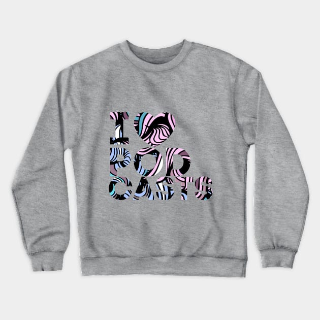 I Heart Podcasts Pink Graphic Crewneck Sweatshirt by TalkingFishPodcasts